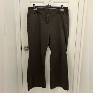 Ann Taylor Curvy Flared Brown Trouser Pants, Sz 16